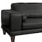 Armen Living Wynne Contemporary Sofa in Genuine Black Leather with Brown Wood Legs LCWY3BLACK - alternate 5